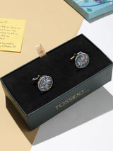 Blue & Orange Paisley Cufflinks - TOSSIDO