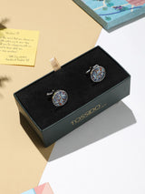 Blue & Orange Paisley Cufflinks - TOSSIDO