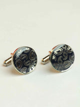 Blue Paisley Cufflinks - TOSSIDO