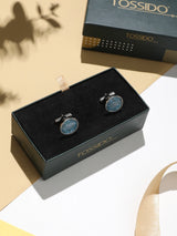 Blue Paisley Cufflinks - TOSSIDO