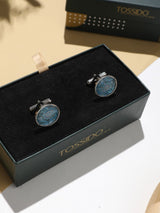 Blue Paisley Cufflinks - TOSSIDO