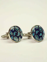 Blue Paisley Cufflinks - TOSSIDO