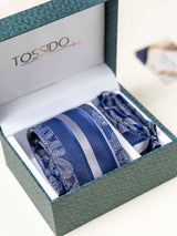 Blue Paisley Necktie Gift - set - TOSSIDO