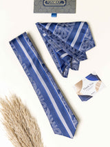 Blue Paisley Necktie Gift - set - TOSSIDO