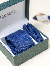 Blue Paisley Necktie Gift - set - TOSSIDO
