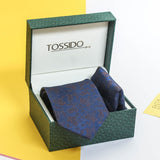 Blue Paisley Necktie & Pocket Square Giftset - TOSSIDO