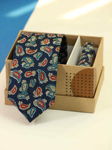 Blue Paisley Necktie & Pocket Square Giftset - TOSSIDO