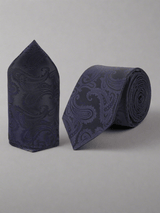 Blue Paisley Necktie & Pocket Square Giftset - TOSSIDO