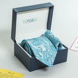 Blue Paisley Necktie & Pocket Square Giftset - TOSSIDO
