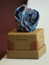 Blue Paisley Pocket Square - TOSSIDO