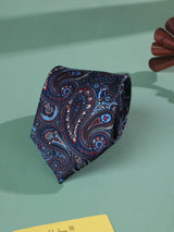 Blue Paisley Printed Necktie - TOSSIDO