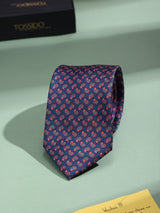 Blue Paisley Printed Necktie - TOSSIDO