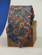 Blue Paisley Printed Necktie - TOSSIDO