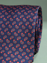 Blue Paisley Printed Necktie - TOSSIDO