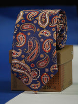 Blue Paisley Printed Necktie - TOSSIDO