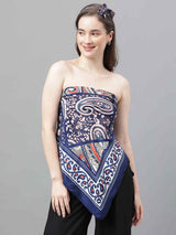 Blue Paisley Scarf & Scarf Bag Set - TOSSIDO