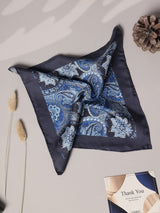 Blue Paisley Silk Pocket Square - TOSSIDO