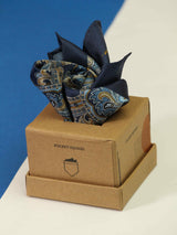 Blue Paisley Silk Pocket Square - TOSSIDO