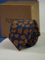 Blue Paisley Skinny Necktie - TOSSIDO