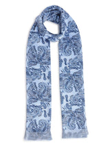 Blue Paisley Stole & Pocket Square Set - TOSSIDO