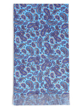 Blue Paisley Stole & Pocket Square Set - TOSSIDO
