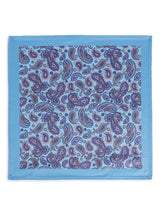 Blue Paisley Stole & Pocket Square Set - TOSSIDO
