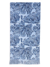 Blue Paisley Stole & Pocket Square Set - TOSSIDO