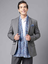 Blue Paisley Stole & Pocket Square Set - TOSSIDO