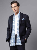 Blue Paisley Stole & Pocket Square Set - TOSSIDO