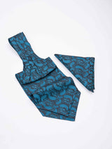 Blue Paisley Woven Ascot & Pocket Square - TOSSIDO
