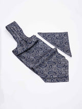 Blue Paisley Woven Ascot & Pocket Square - TOSSIDO