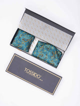 Blue Paisley Woven Ascot & Pocket Square - TOSSIDO