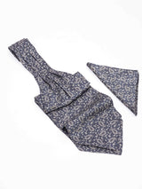Blue Paisley Woven Ascot & Pocket Square - TOSSIDO