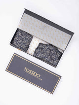 Blue Paisley Woven Ascot & Pocket Square - TOSSIDO