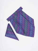 Blue Paisley Woven Cravat & Pocket Square Set - TOSSIDO