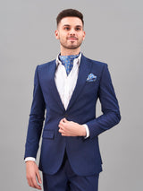 Blue Paisley Woven Cravat & Pocket Square Set - TOSSIDO