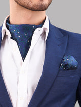 Blue Paisley Woven Cravat & Pocket Square Set - TOSSIDO