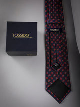 Blue Paisley Woven Long Necktie - TOSSIDO
