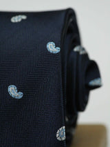 Blue Paisley Woven Necktie - TOSSIDO
