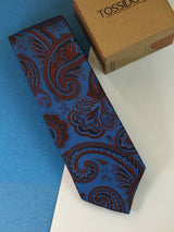 Blue Paisley Woven Necktie - TOSSIDO