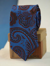 Blue Paisley Woven Necktie - TOSSIDO