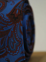 Blue Paisley Woven Necktie - TOSSIDO