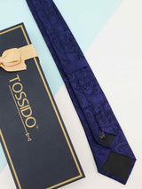 Blue Paisley Woven Silk Necktie - TOSSIDO
