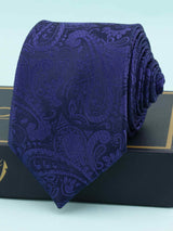Blue Paisley Woven Silk Necktie - TOSSIDO