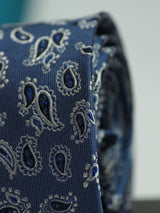 Blue Paisley Woven Silk Necktie - TOSSIDO
