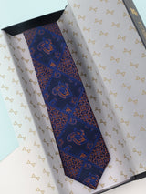 Blue Paisley Woven Silk Necktie - TOSSIDO