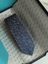 Blue Paisley Woven Silk Necktie - TOSSIDO