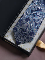 Blue Paisley Woven Silk Necktie - TOSSIDO