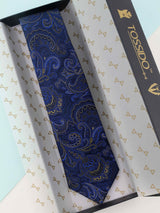 Blue Paisley Woven Silk Necktie - TOSSIDO