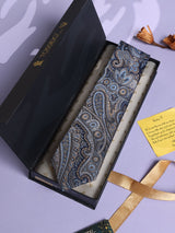 Blue Paisley Woven Silk Necktie - TOSSIDO